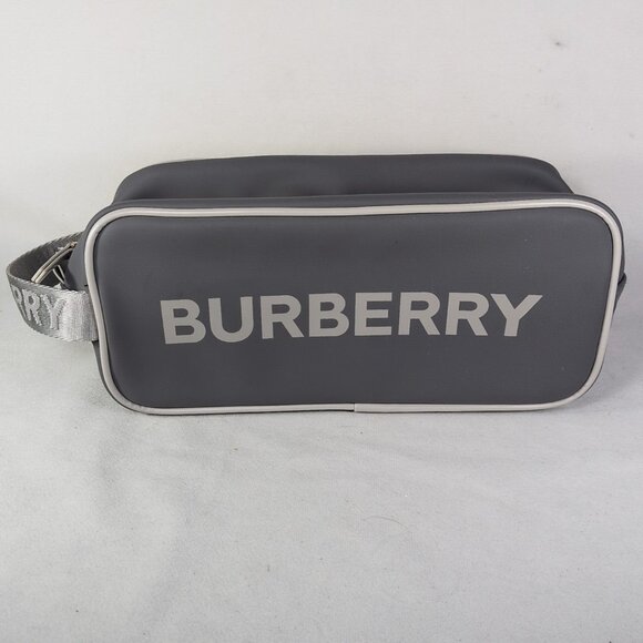 Burberry Cosmetics Bag Gray Logo Makeup Toiletry Travel Pack Perfume Fragrances - Picture 1 of 14